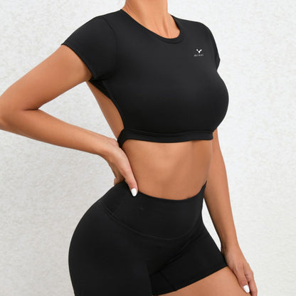Inner Bloom backless crop top in Black
