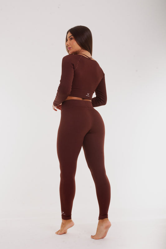 Mix & Match - Rib Leggings in brown